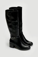 Μπότες με τακούνι και λάστιχο - Μαύρο - thefashionproject.gr - La Coquette