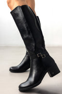 Μπότες με τακούνι και λάστιχο - Μαύρο - thefashionproject.gr - La Coquette