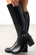 Μπότες με τακούνι και λάστιχο - Μαύρο - thefashionproject.gr - La Coquette