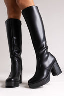Μπότες ψηλές με φιάπα Mariamare - Μαύρο - thefashionproject.gr - MARIAMARE