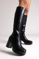 Μπότες ψηλές με φιάπα Mariamare - Μαύρο - thefashionproject.gr - MARIAMARE
