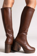 Μπότες ψηλές με φιάπα Mariamare - Mocha - thefashionproject.gr - MARIAMARE