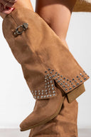 Μπότες suede cowboy με γκέτα και τρουκς ERYNN