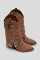 Μπότες suede cowboy με γκέτα και τρουκς ERYNN