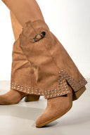 Μπότες suede cowboy με γκέτα και τρουκς ERYNN
