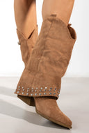 Μπότες suede cowboy με γκέτα και τρουκς ERYNN