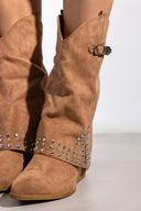 Μπότες suede cowboy με γκέτα και τρουκς ERYNN