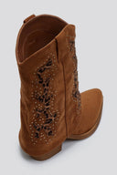 Μπότες suede μυτερές με γκέτα και τρουκς ERYNN - Κάμελ - thefashionproject.gr - ERYNN