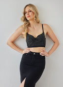 Crop top κορσές με πέτρες 