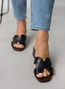 Mules ανοιχτά με ανοίγματα - Μαύρο - thefashionproject.gr - Stephan