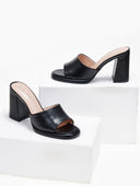Mules ανοιχτά με φάσα - Μαύρο - thefashionproject.gr - CM Paris