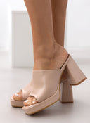 Mules ανοιχτά με φιάπα - Nude - thefashionproject.gr - CM Paris