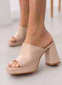 Mules ανοιχτά με φιάπα - Nude - thefashionproject.gr - CM Paris