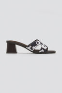 Mules ανοιχτά με print Corina - Καφέ - thefashionproject.gr - CORINA