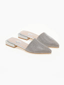 Mules ανοιχτά με στρας TFP - Ασημί - thefashionproject.gr - TFP
