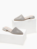 Mules ανοιχτά με στρας TFP - Ασημί - thefashionproject.gr - TFP