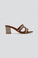 Mules ανοιχτά με ύφασμα ERYNN - Κάμελ - thefashionproject.gr - ERYNN