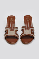 Mules ανοιχτά με ύφασμα ERYNN - Κάμελ - thefashionproject.gr - ERYNN