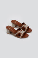 Mules ανοιχτά με ύφασμα ERYNN - Κάμελ - thefashionproject.gr - ERYNN