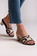 Mules ανοιχτά με ύφασμα ERYNN - Μαύρο - thefashionproject.gr - ERYNN