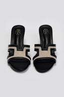Mules ανοιχτά με ύφασμα ERYNN - Μαύρο - thefashionproject.gr - ERYNN