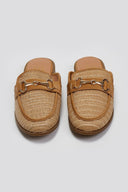 Mules από ψάθα ERYNN - Κάμελ - thefashionproject.gr - ERYNN