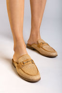 Mules από ψάθα ERYNN - Κάμελ - thefashionproject.gr - ERYNN