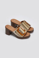 Mules από ψάθα με εφέ τοκά Refresh 172522