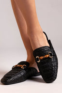 Mules από ψάθα Xti 143803 - Μαύρο - thefashionproject.gr - Xti Footwear