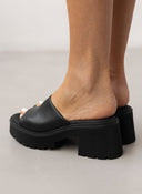 Mules δερμάτινα με chunky σόλα Ragazza 01243 - Μαύρο - thefashionproject.gr - RAGAZZA