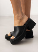 Mules δερμάτινα με chunky σόλα Ragazza 01243 - Μαύρο - thefashionproject.gr - RAGAZZA