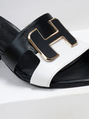 Mules δερμάτινα με διχρωμία Mariella Fabiani 2491/5