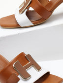Mules δερμάτινα με διχρωμία Mariella Fabiani 2491/5