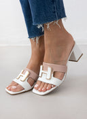 Mules δερμάτινα με διχρωμία Mariella Fabiani 2491/5