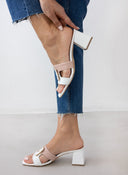 Mules δερμάτινα με διχρωμία Mariella Fabiani 2491/5