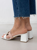 Mules δερμάτινα με διχρωμία Mariella Fabiani 2491/5