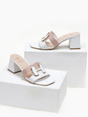 Mules δερμάτινα με διχρωμία Mariella Fabiani 2491/5