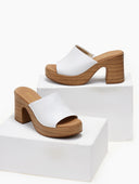 Mules δερμάτινα με φαρδιά φάσα Ragazza 0788 - Λευκό - thefashionproject.gr - RAGAZZA
