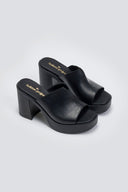 Mules δερμάτινα με φαρδιά φάσα TFP - Μαύρο - thefashionproject.gr - TFP - 23779002003
