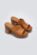 Mules δερμάτινα με φαρδιά φάσα TFP - Ταμπά - thefashionproject.gr - TFP