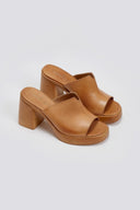 Mules δερμάτινα με φαρδιά φάσα TFP - Ταμπά - thefashionproject.gr - TFP