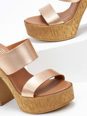 Mules δερμάτινα με φελλό estil - Χαλκός - thefashionproject.gr - The Fashion Project