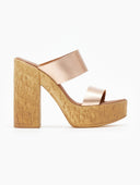 Mules δερμάτινα με φελλό estil - Χαλκός - thefashionproject.gr - The Fashion Project