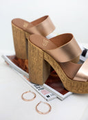 Mules δερμάτινα με φελλό estil - Χαλκός - thefashionproject.gr - The Fashion Project