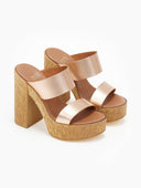 Mules δερμάτινα με φελλό estil - Χαλκός - thefashionproject.gr - The Fashion Project