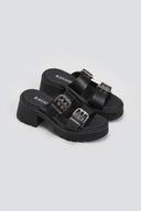 Mules δερμάτινα με τοκάδες Ragazza 01245 - Μαύρο - thefashionproject.gr - RAGAZZA - 24166002003