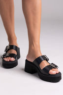 Mules δερμάτινα με τοκάδες Ragazza 01245 - Μαύρο - thefashionproject.gr - RAGAZZA - 24166002003