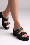 Mules δερμάτινα με τοκάδες Ragazza 01245 - Μαύρο - thefashionproject.gr - RAGAZZA - 24166002003