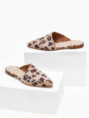 Mules φλατ μυτερά με print Estil - Leopard - thefashionproject.gr - Estil