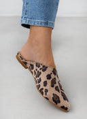 Mules φλατ μυτερά με print Estil - Leopard - thefashionproject.gr - Estil